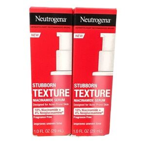 NEW - Neutrogena Stubborn Texture Niacinamide Serum 1.0 fl oz each - Lot of 2